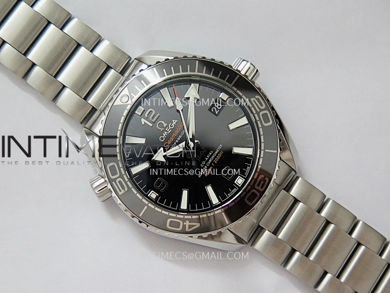 Planet Ocean 39.5mm Black Ceramic Bezel SS V4 VSF 1:1 Best Edition Black Dial On SS Bracelet Super Clone Asian 8800